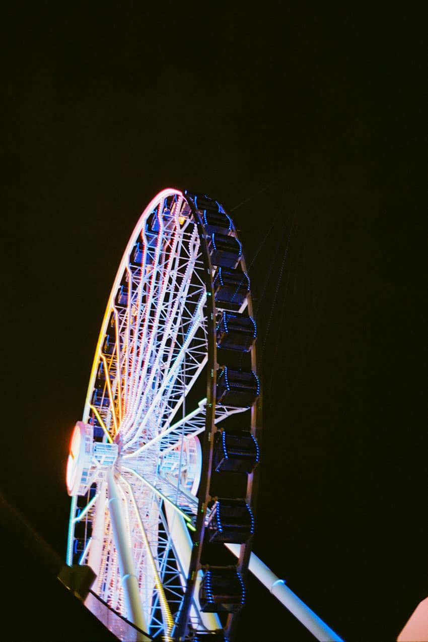 35mm film image of a Ferris wheel - Contax G2 Film Camera Review on Shoot It With Film