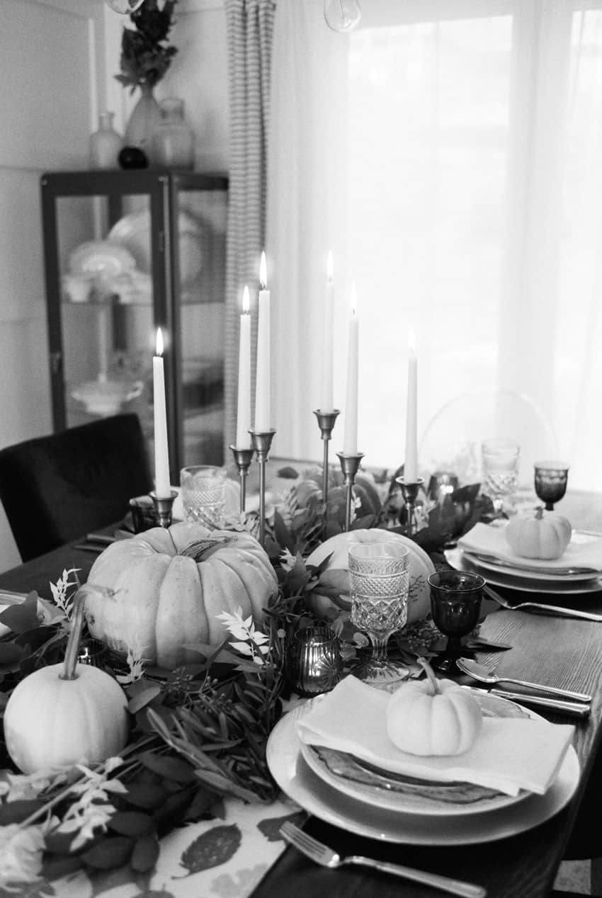 35mm film image of a table at Thanksgiving - Contax G2 Film Camera Review on Shoot It With Film
