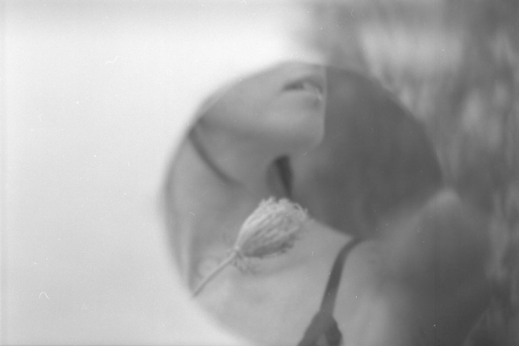 black and white fine art film photography image of a model
