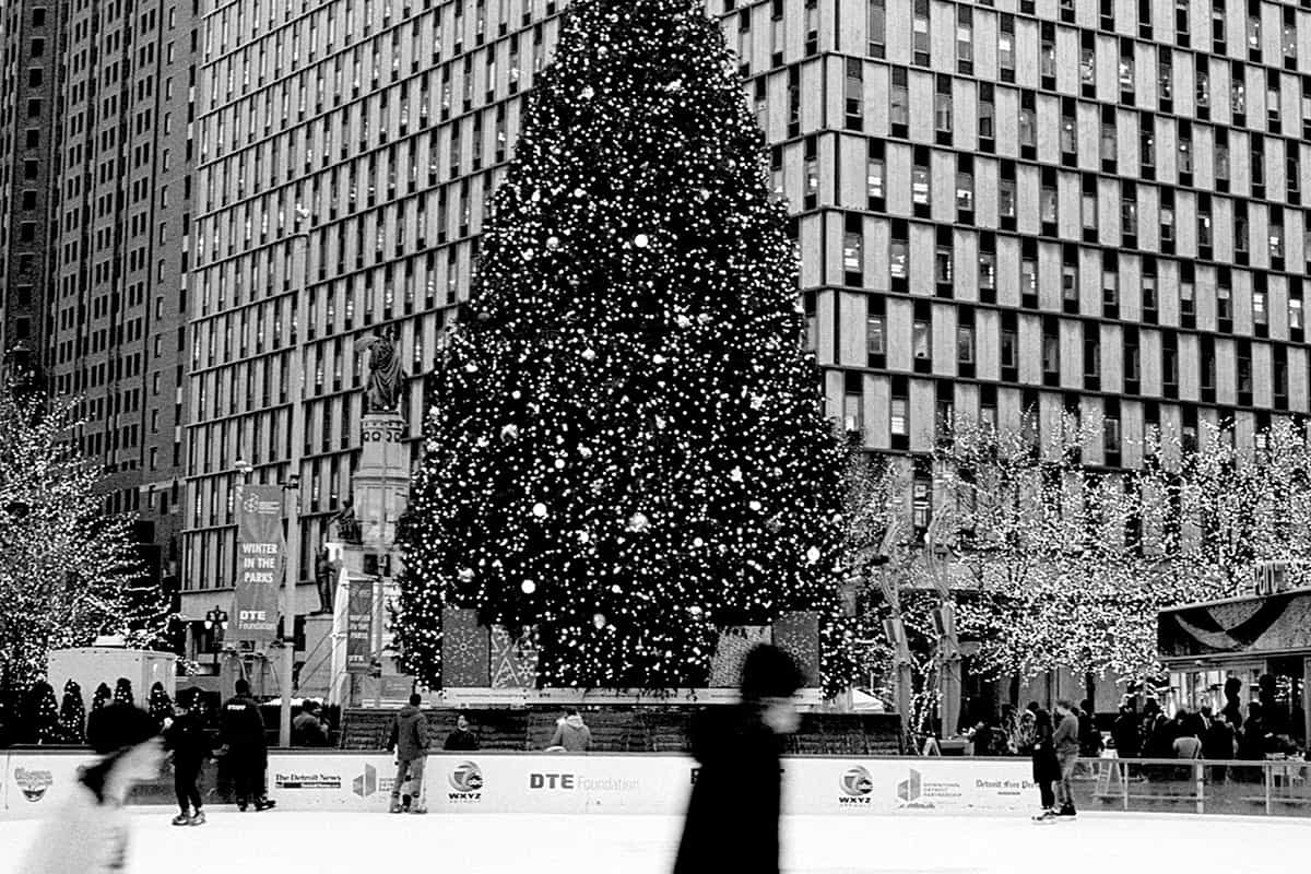 Film photography image of a Christmas tree