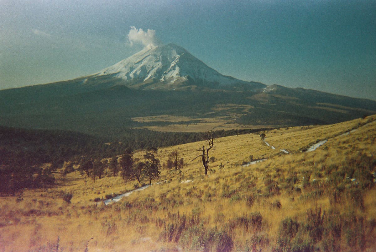 35mm film image of the Iztaccíhuatl volcano - Paso de Cortes Travel Story by Carolina Nobile on Shoot It With Film