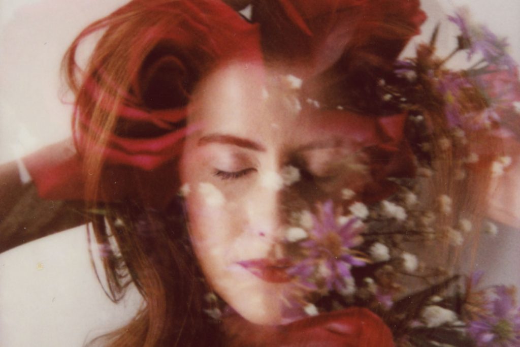 Double exposure portrait on Instax Mini film