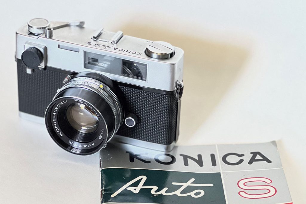 The Konica Auto S 35mm rangefinder film camera
